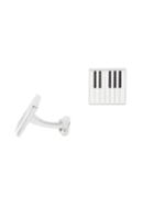 Saks Fifth Avenue Piano Key Silvertone Cufflinks