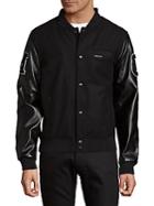 Members Only Patched Button-front Varsity Jacket
