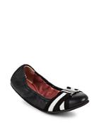 Bally Tippy Leather Striped Flats