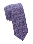 Saks Fifth Avenue Made In Italy Embroidered Medallion Silk Tie