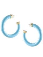 Kenneth Jay Lane Turquoise Open Hoop Earrings