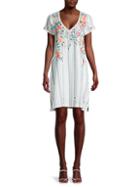 Johnny Was Norah Floral & Stripe Tunic Dress