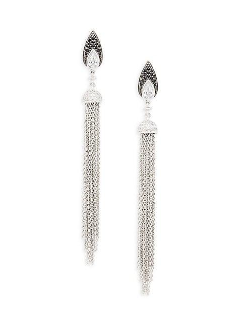Lafonn Sterling Silver Simulated Diamond Linear Drop Earrings