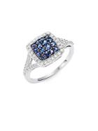 Effy Diamond Sapphire & 14k White Gold Ring