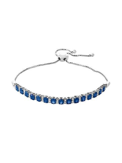 Effy 14k White Gold Diamond & Sapphire Bracelet