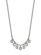 Nephora 14k White Gold Bezel Diamond Necklace