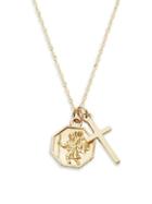 Saks Fifth Avenue Made In Italy 14k Yellow Gold Cross Charm Necklace