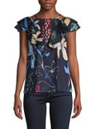 Parker Floral-print Ruffled Top