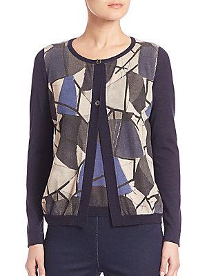 Piazza Sempione Abstract Printed Cardigan