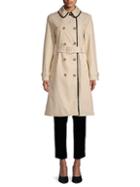 Kate Spade New York Pleather Trim Trench Coat