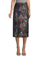 Valentino Embroidered Floral Knee-length Skirt