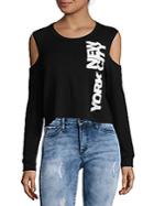 Project Social T New York City Cold Shoulder Sweatershirt