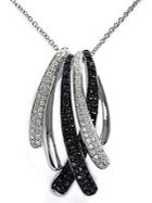 Effy 14kt. White Gold Necklace With Black Diamond Pendant