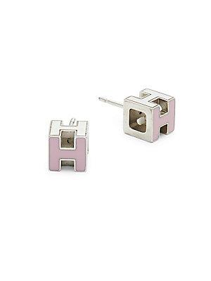 Herm S Vintage Pink/silver Cage D'h Earrings