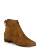 Gianvito Rossi Lindon Suede Flat Ankle Boots