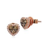 Le Vian Two-tone Diamonds Heart Stud Earrings