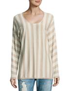 Max Mara Stripe Scoopneck Sweater