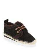 See By Chlo Glyn Lace-up Dyed Shearling Sneakers