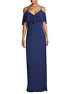 Laundry By Shelli Segal Cold-shoulder Column Gown