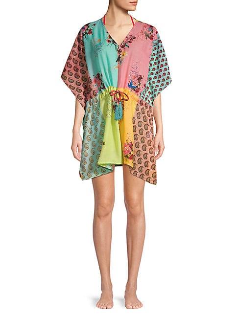 Rise & Bloom Mixed Print Beaded Coverup
