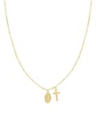 Saks Fifth Avenue 14k Gold Cross & Medal Choker Necklace