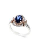 Effy 14k White And Rose Gold Sapphire And Diamond Ring