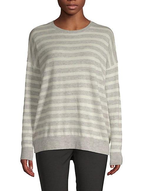 Saks Fifth Avenue Black Striped Long-sleeve Sweater