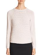 Peserico Chunky Woven-front Crewneck Sweater