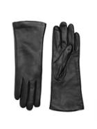 Saks Fifth Avenue Polished Leather Cashmere Lined Tech Gloves