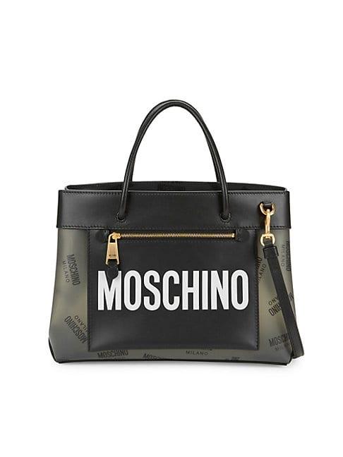 Moschino Logo Print Translucent Shoulder Bag