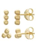 Saks Fifth Avenue 2-pairs 14k Yellow Gold Stud Earrings