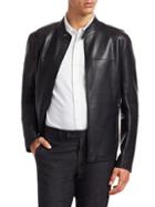 Saks Fifth Avenue Modern Bonded Leather Jacket