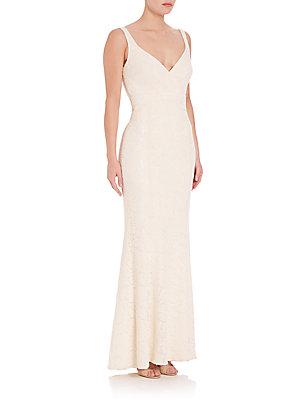 Laundry By Shelli Segal Platinum Scoopback Gown