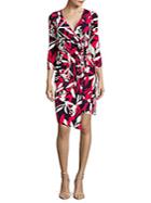 Laundry By Shelli Segal Floral-print Wrap-front Dress