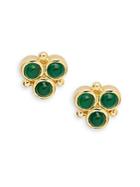 Temple St. Clair Emerald & 18k Yellow Gold Post Back Earrings