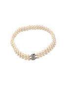 Masako Pearls 6-7mm White Pearl & Sterling Silver Double Row Choker Necklace