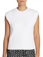 3.1 Phillip Lim Asymmetrical Ribbed Cap-sleeved Sweater