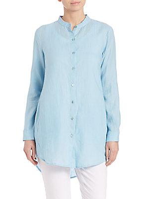 Eileen Fisher Organic Linen Button-front Shirt
