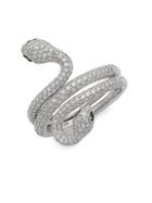 Effy 14k White Gold & Diamond Snake Ring