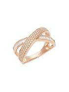 Effy 14k Rose Gold & Diamond Crisscross Ring