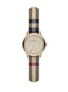 Burberry Goldtone Ip Stainless Steel & Check Strap Watch/26mm
