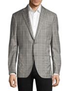 Luciano Barbera Windowpane Wool Suit Jacket