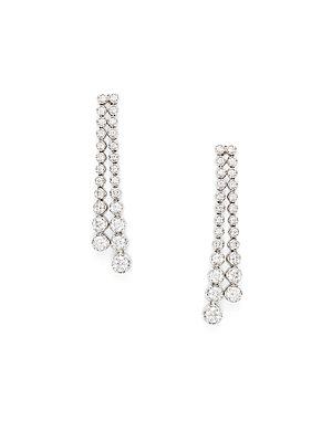 Saks Fifth Avenue Diamond & 14k White Gold Double Drop Earrings