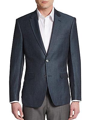 Tommy Hilfiger Regular-fit Herringbone Linen-blend Sportcoat