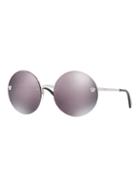Versace Ita 59mm Round Sunglasses
