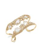 Alexis Bittar Marquis Cluster 10k Goldplated & Crystal Cuff Bracelet