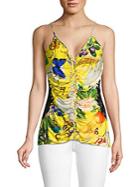 Roberto Cavalli Ruched Floral Top