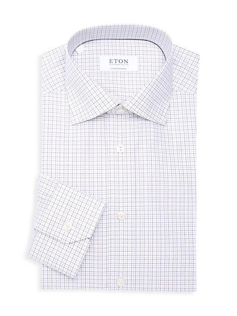 Eton Contemporary-fit Grid Check Dress Shirt