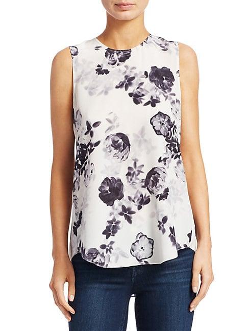 Theory Bringham Sleeveless Floral Top
