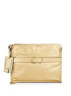 Valentino Leather Gold Clutch Bag